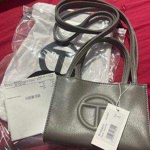 Telfar small grey crossbody bag